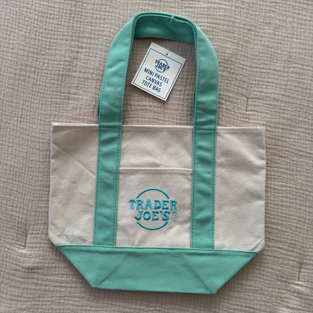 Trader Joe’s Mint and Cream Mini Tote Bag